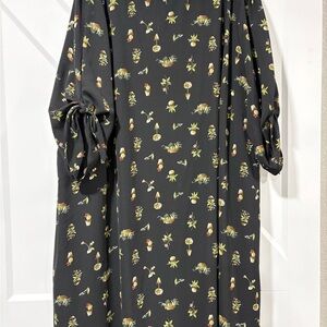 Kiyonna Black Dress with Floral Accents